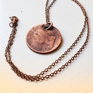 Vintage copper coin necklace